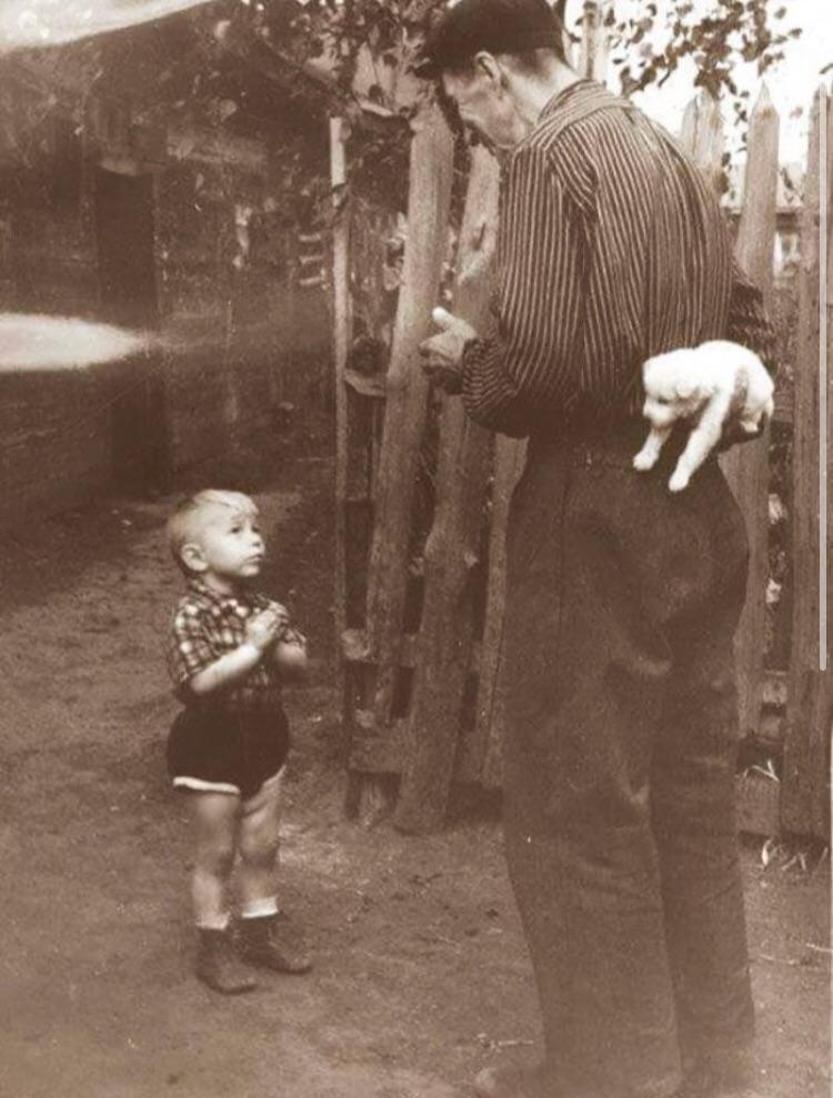 Surprising a child with a secret gift of fur.