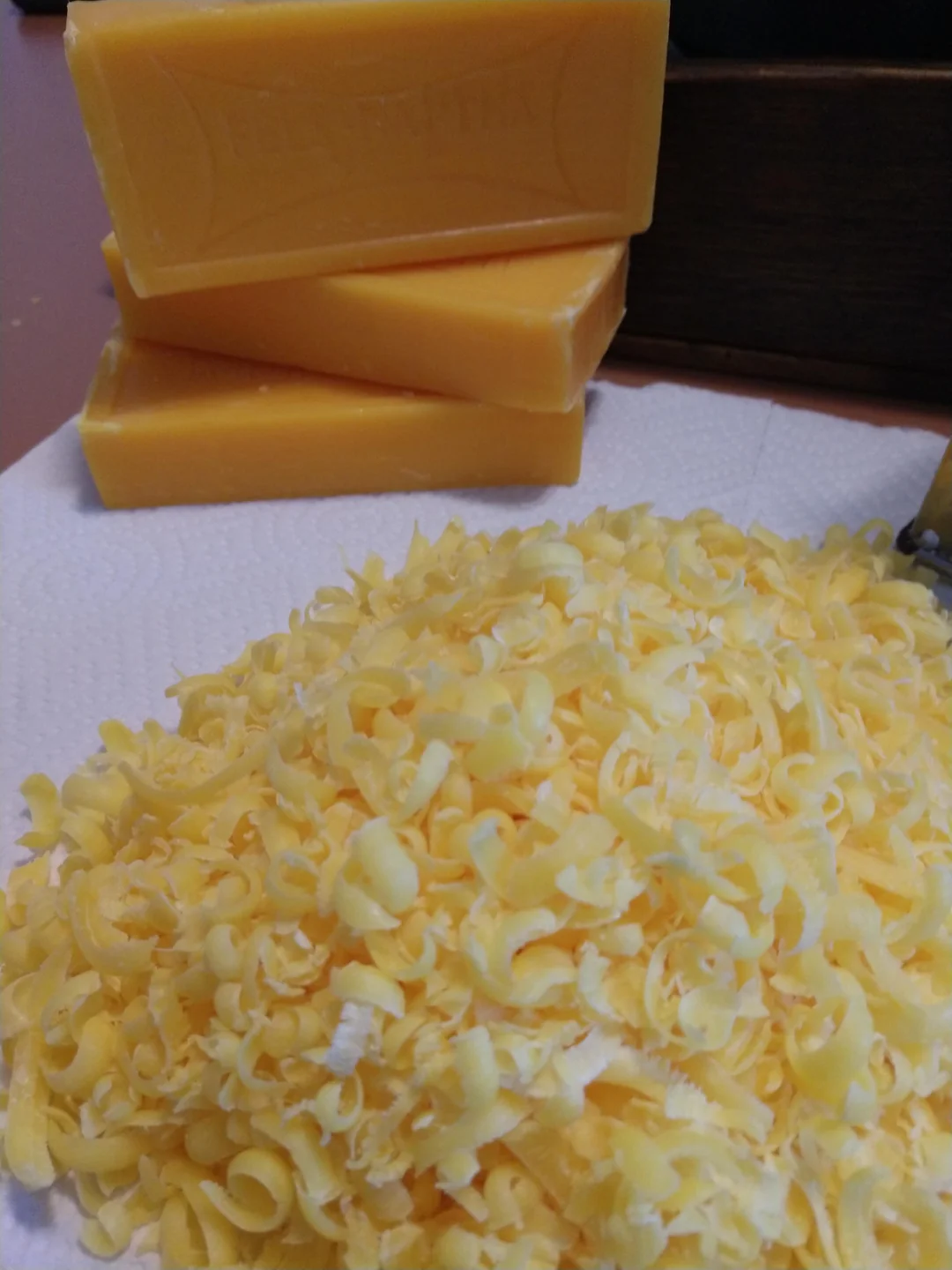 It might look like shredded cheese but it smells like soap.
