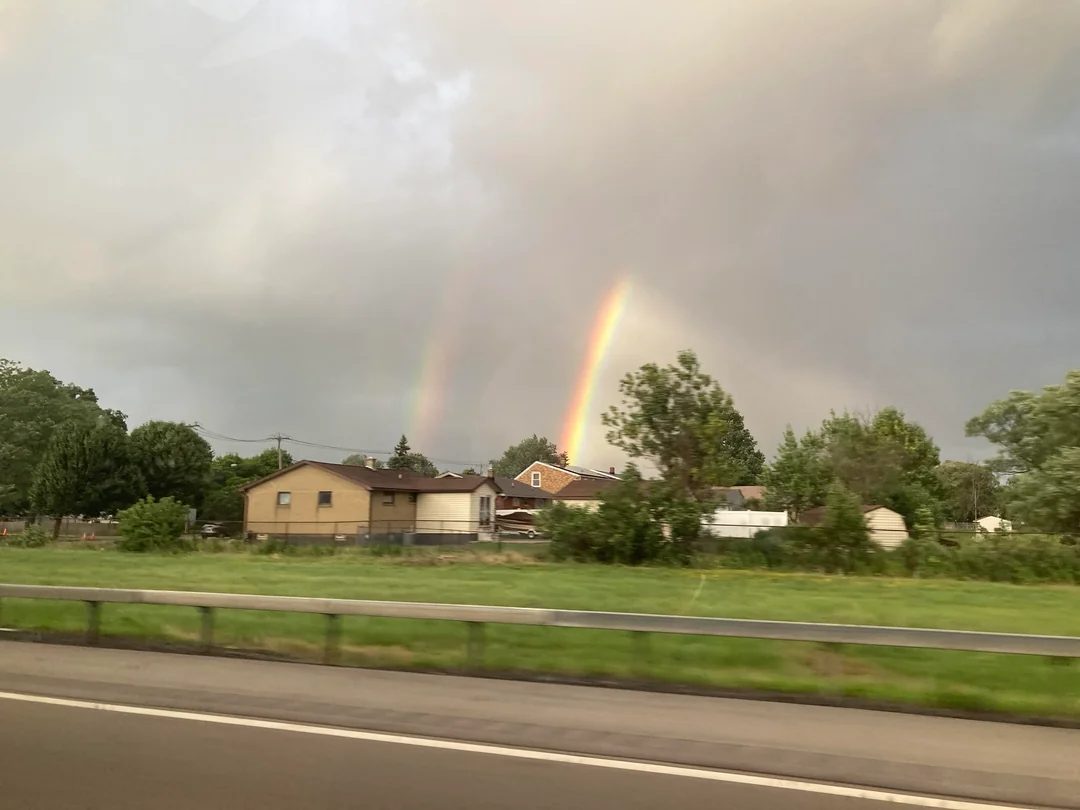 Double rainbow means good news.