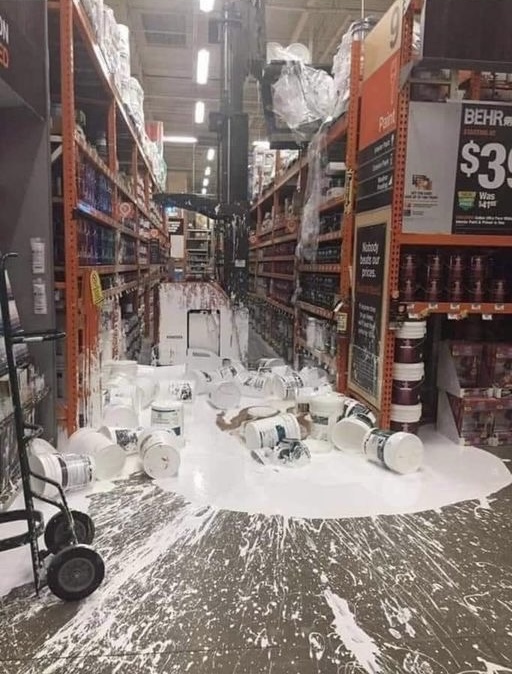 Paint Store’s Impression of an Explosion