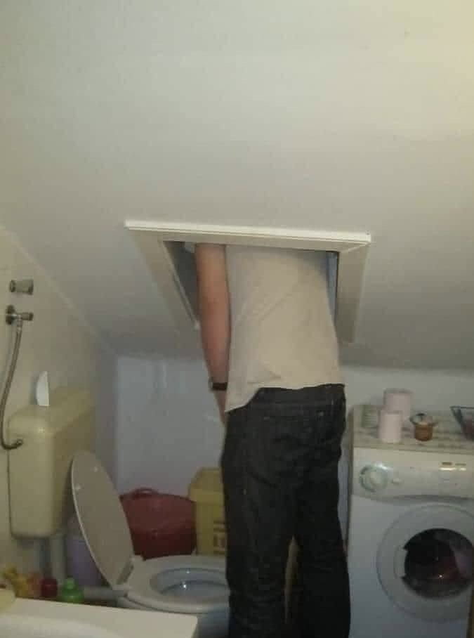 Tall Guy vs Bathroom Ceiling: Round 1