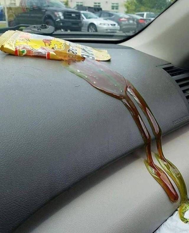 Mutant goo inside hot car