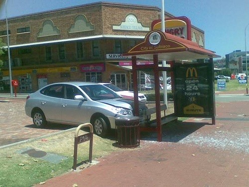 Car Hits Bus Stop Like It’s Playing GTA