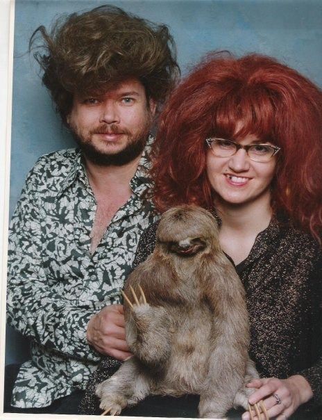 The sloth is the most normal thing in this photo.