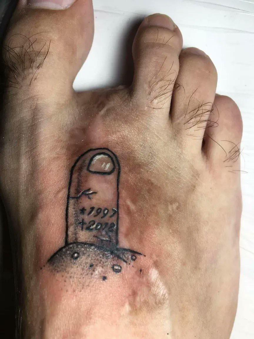 RIP to his toe, gone but never forgotten.