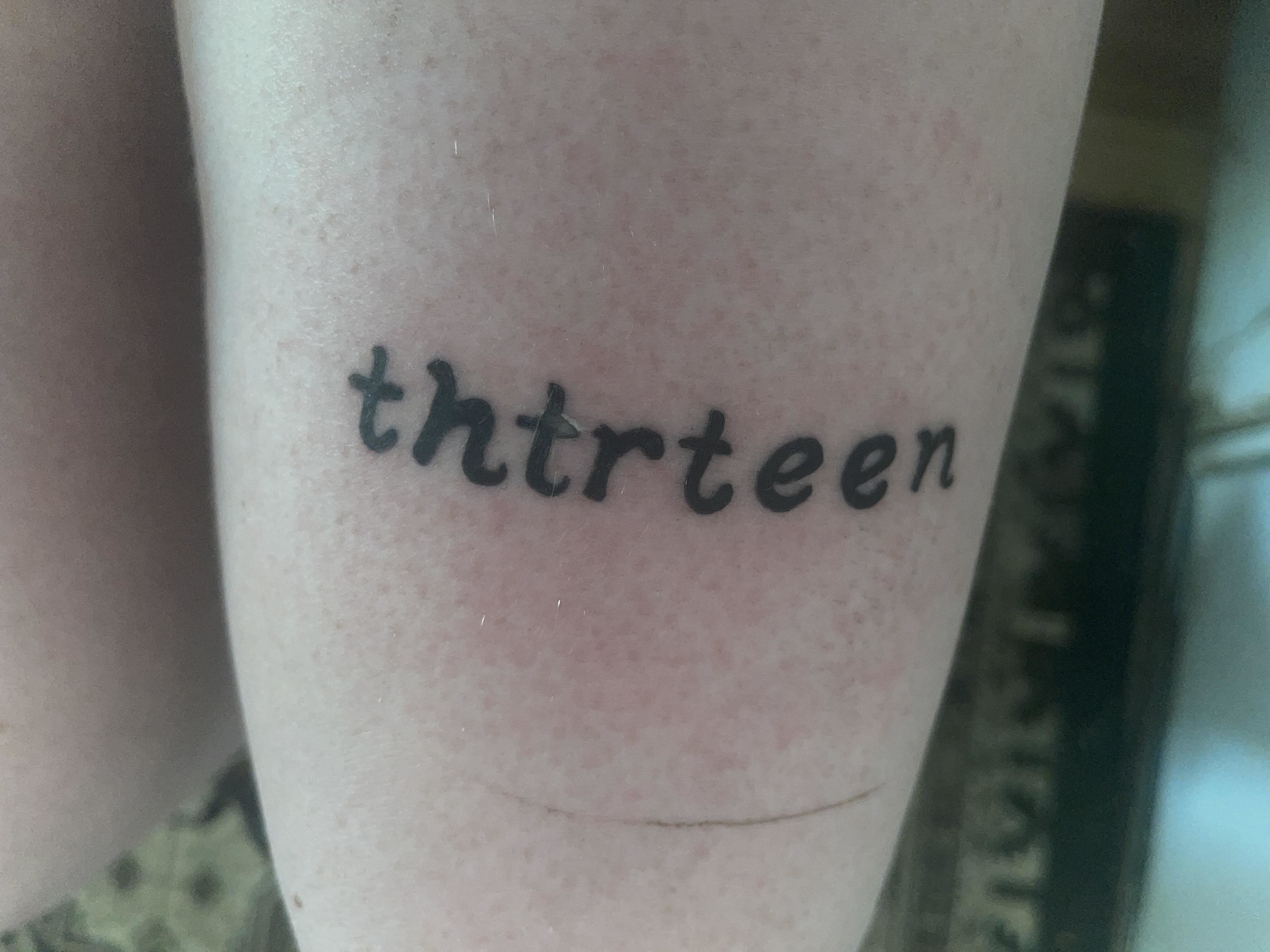 Thirteen letters and one regret.