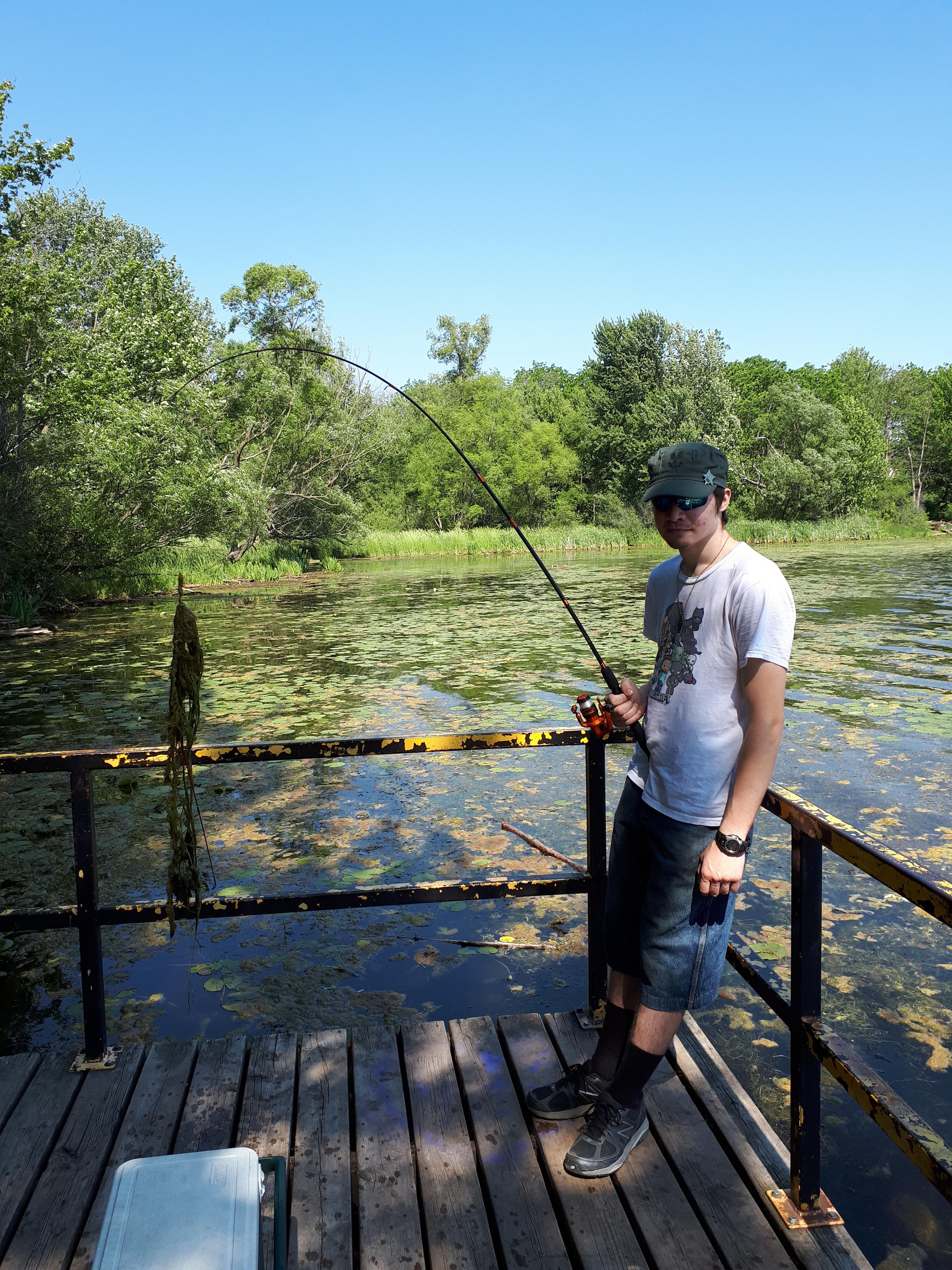 After hours of fishing, all I got was this premium lake salad.