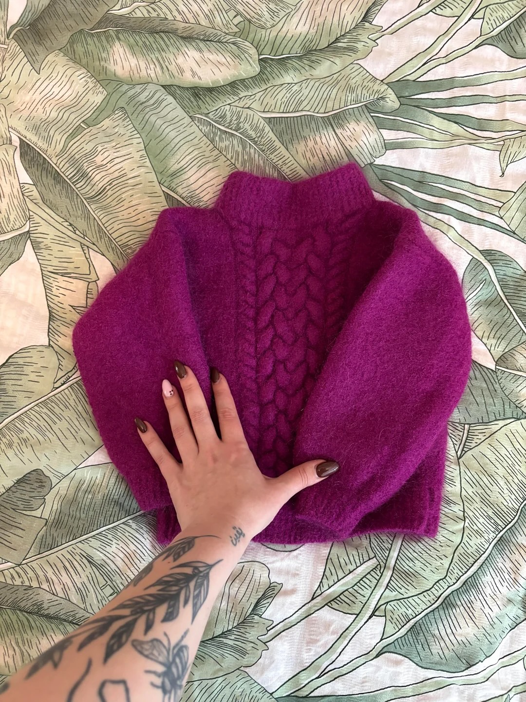 Mom spent weeks knitting it and this is what I got.