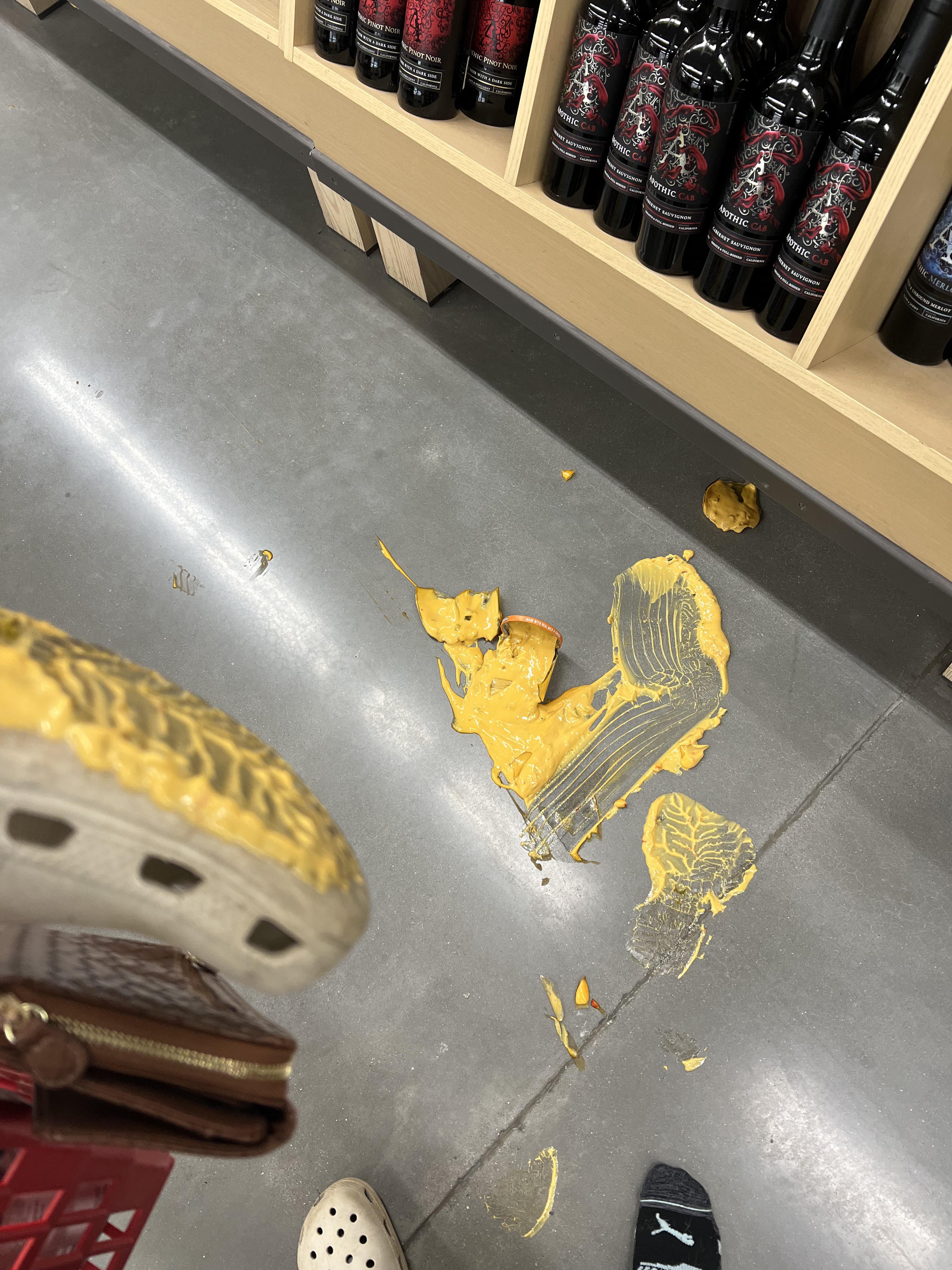 Any strange spill on the aisle