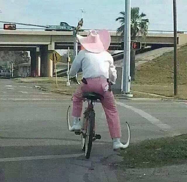 Fashion outlaw on wheels.