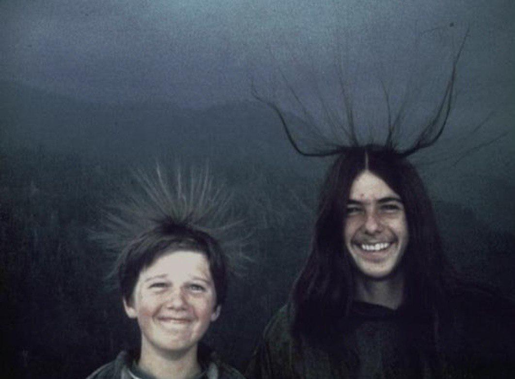 About to be struck by lightning but happy.