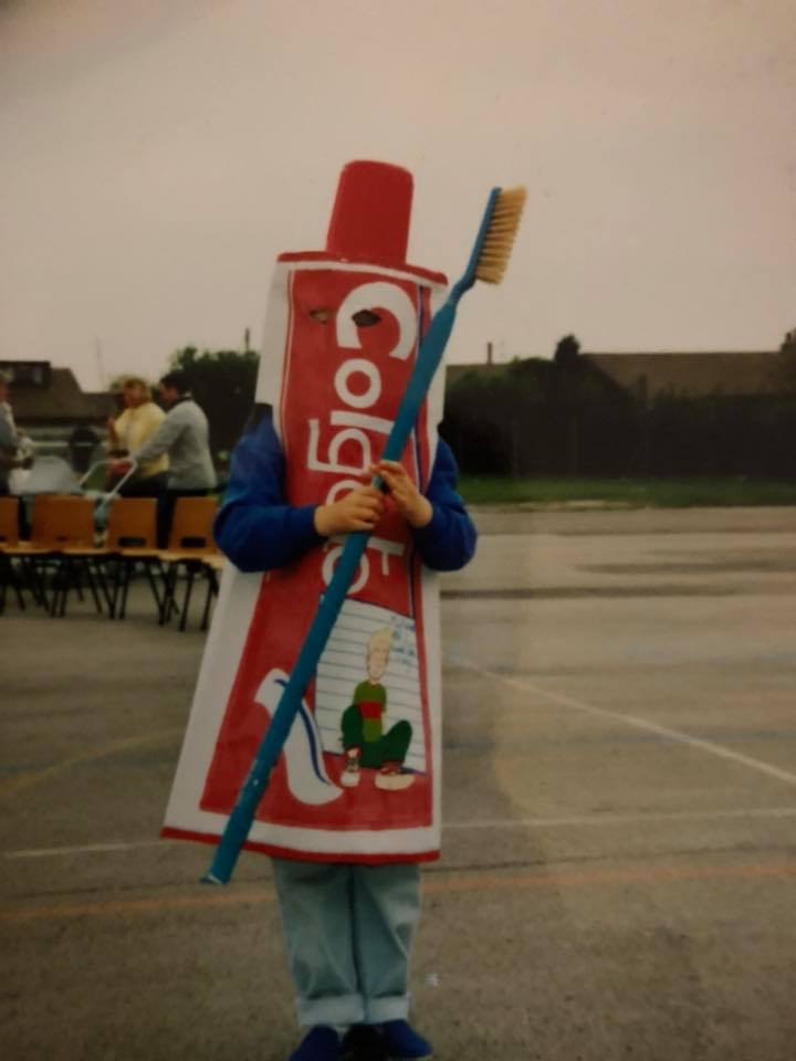 When you want to show off the costume your mom made for you.