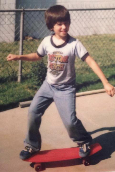 Skateboarding until the sun sets.
