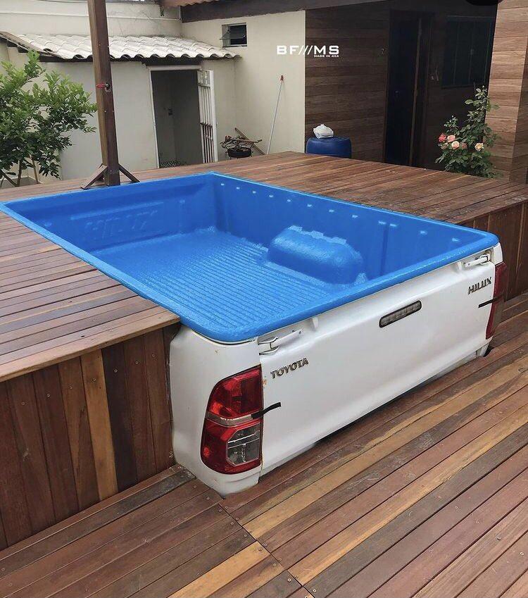When you want to have a pool but only have a spare Toyota.