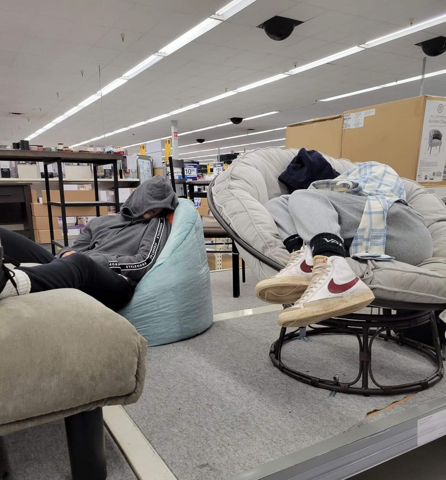 Walmart's new sleep section, try it and if you like it, you buy it.