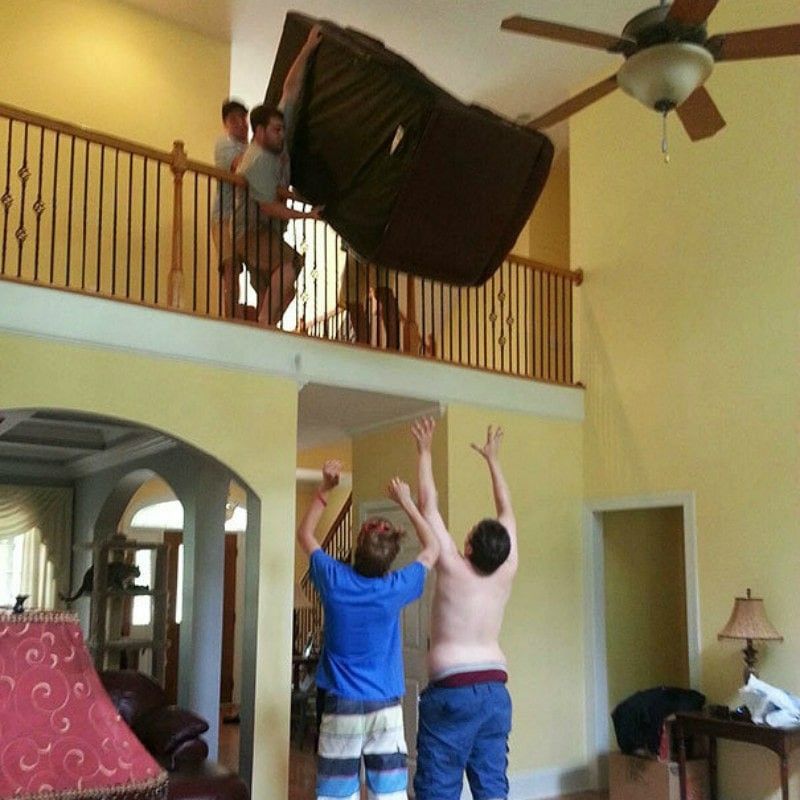 Catch the couch or game over.