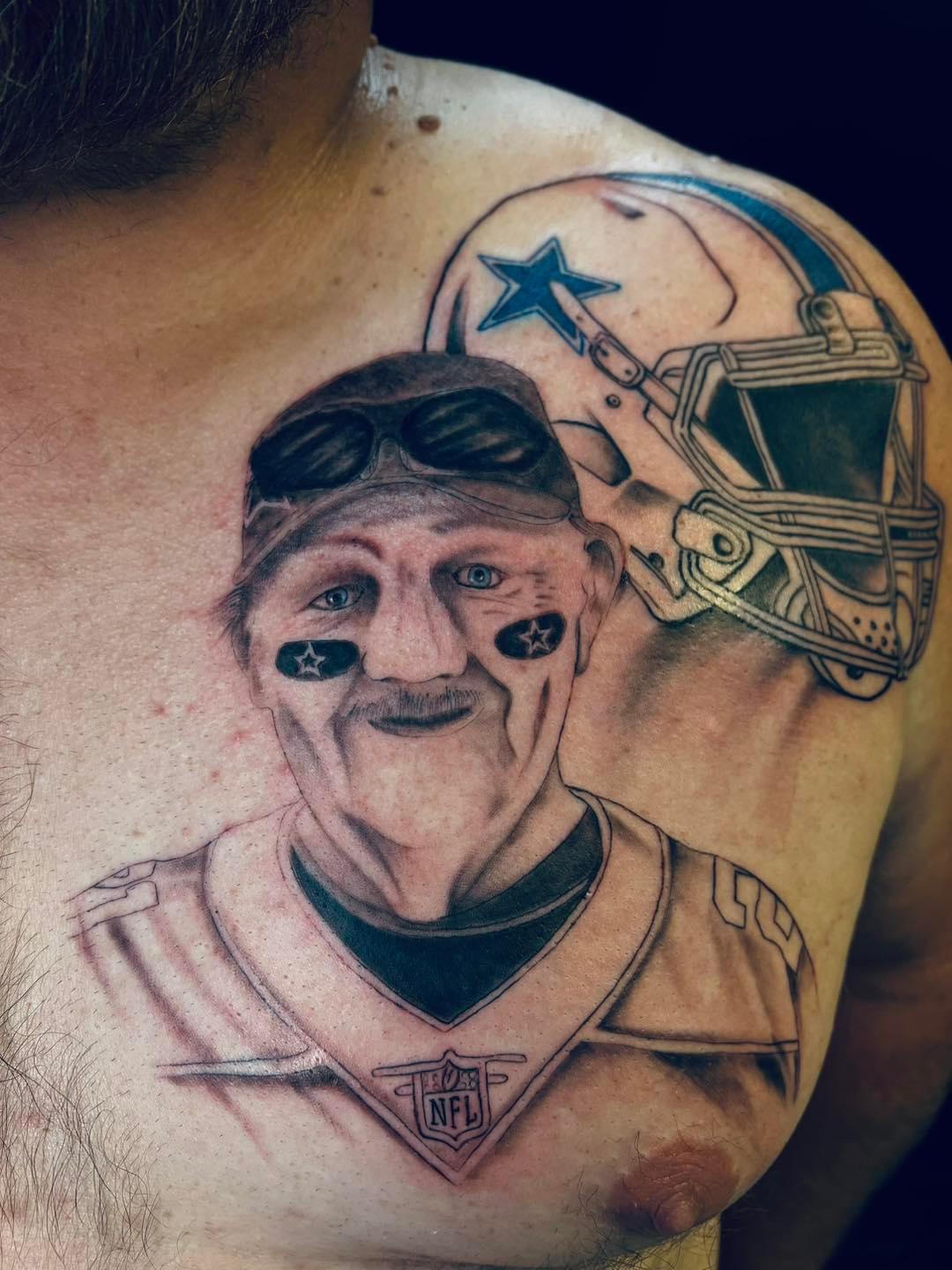Tattoo of a sports figure gone wrong.
