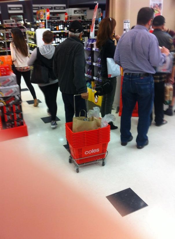 Security was definitely wondering where all the baskets went.