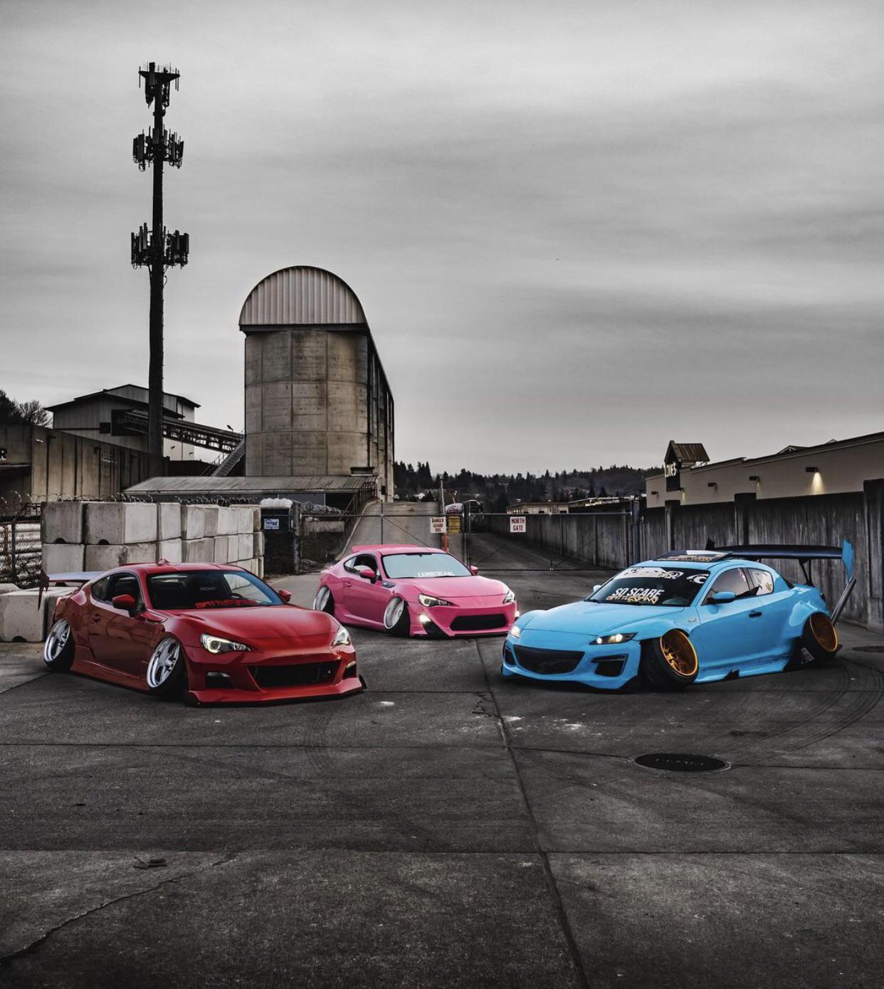 Looks like something's crawling out of the car.