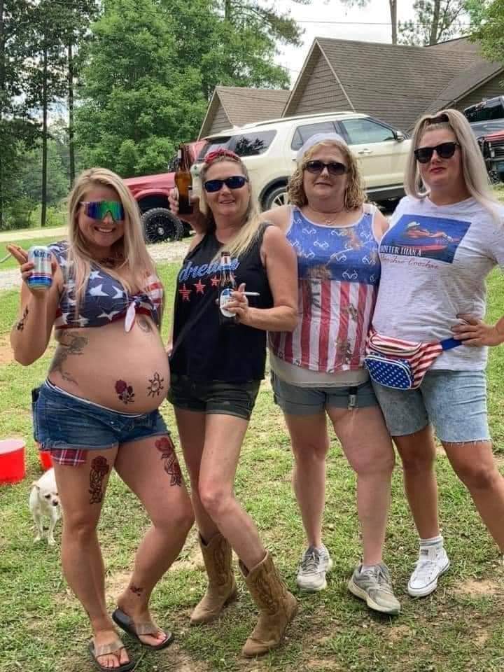 The Holy Trinity of independence day, beer, denim and the flag.