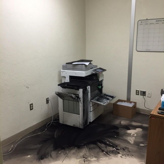 Copy Machine Goes Boom