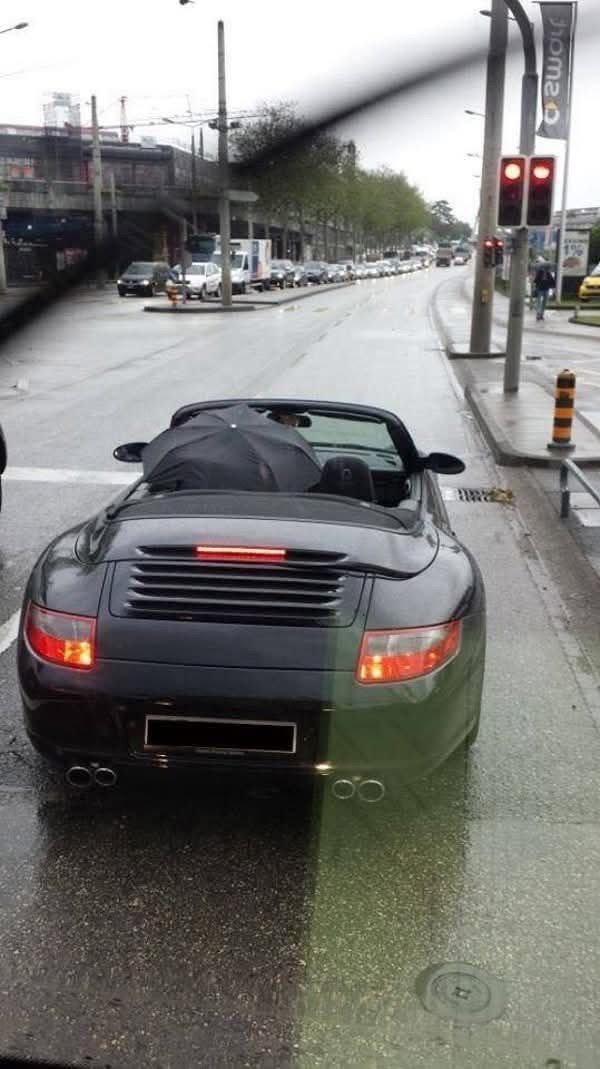 Convertible Under the Rain