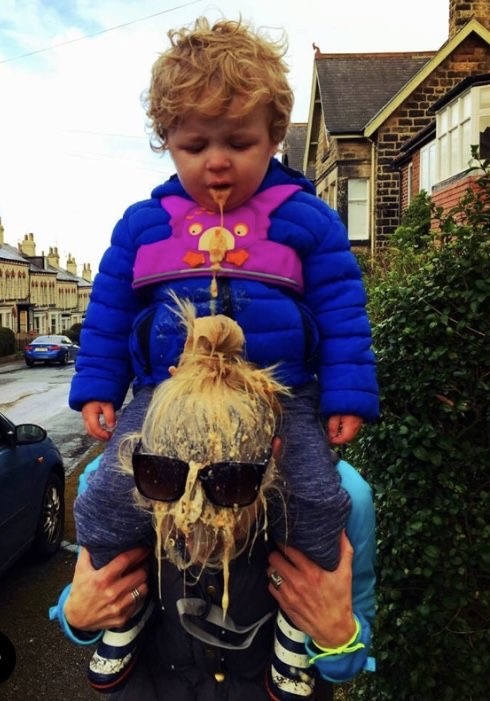 Kid Vomits on Mom’s Head