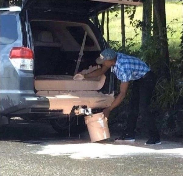 Paint Spills in Car Trunk