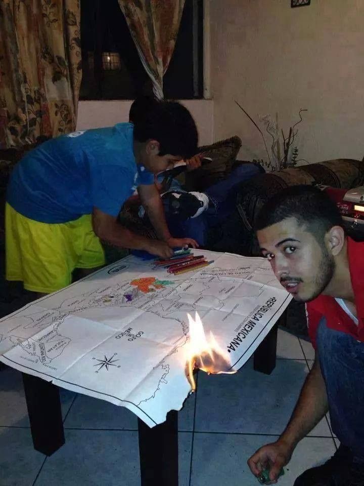 Brother Sets Map on Fire
