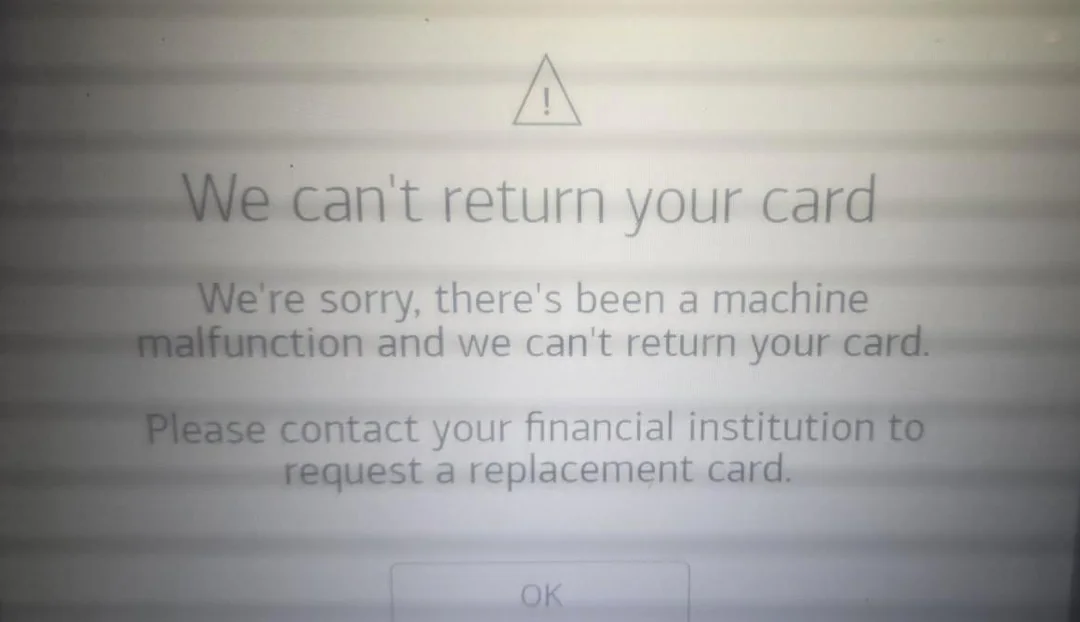 Can't return card