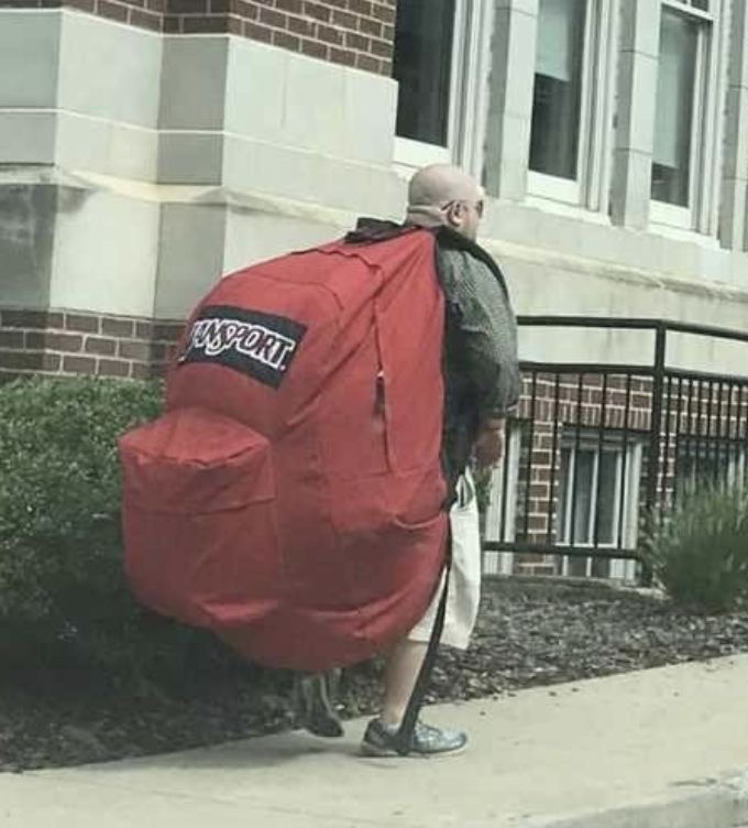 Backpack vs. Man