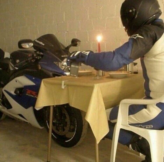Romantic Dinner for Two... and a Motorcycle
