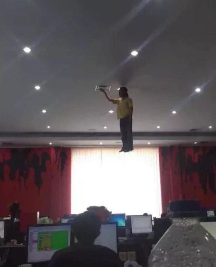 Professor Levitating Mid-Lecture