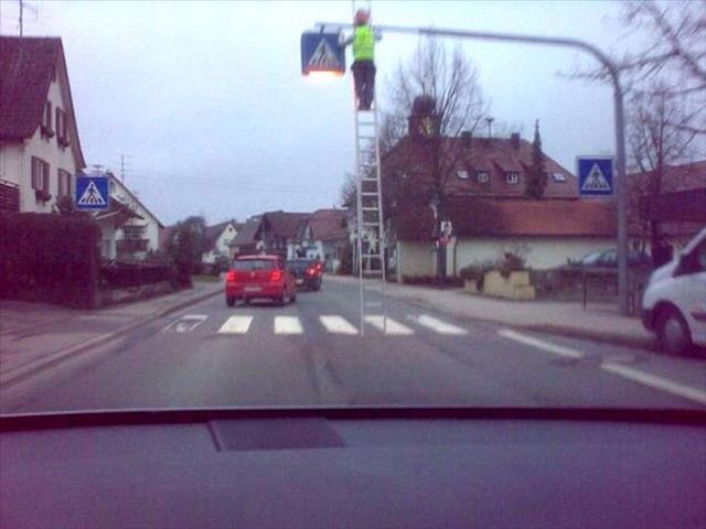 Ladder in the Middle of Traffic