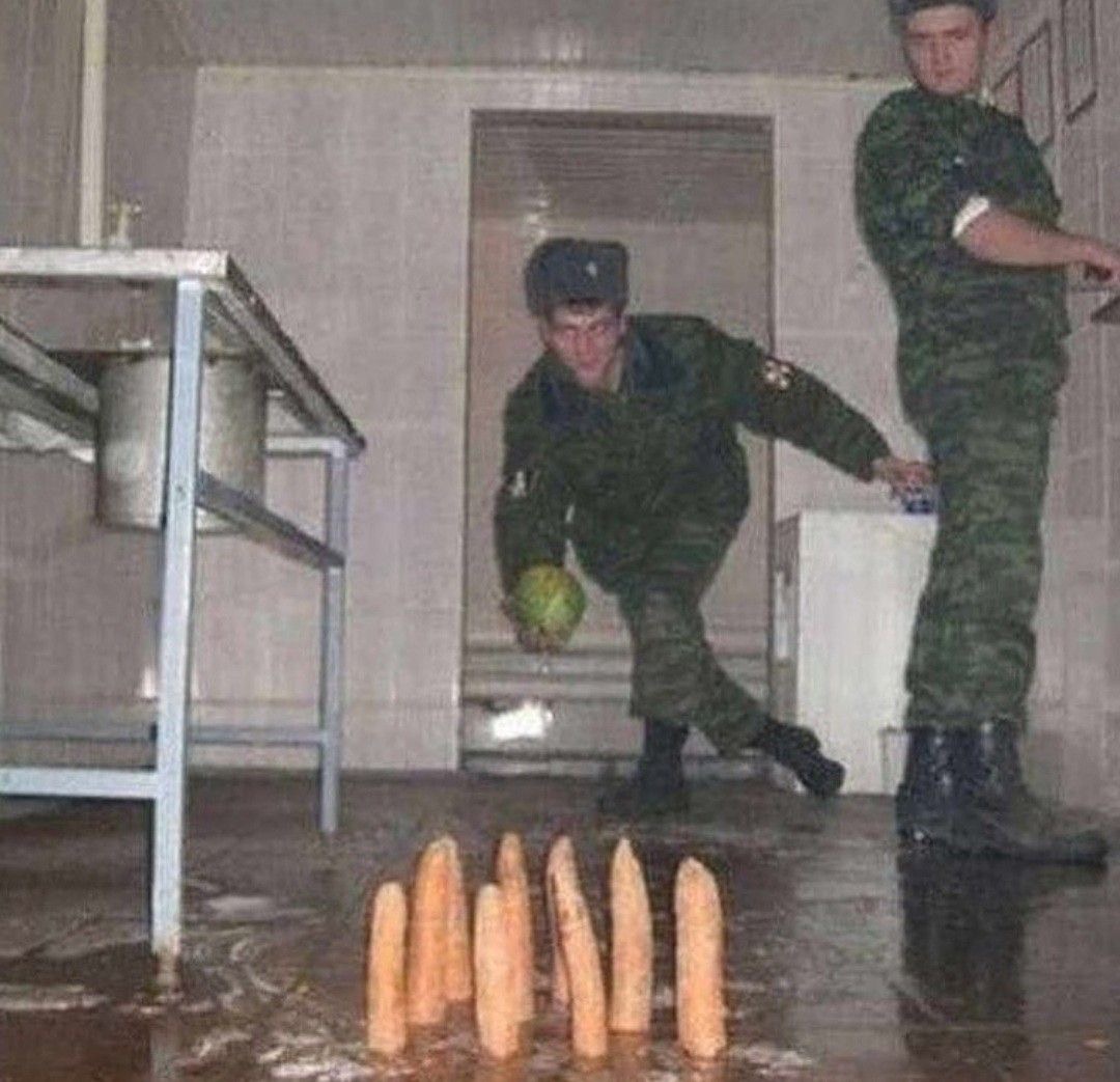 Military Bowling with Vegetables