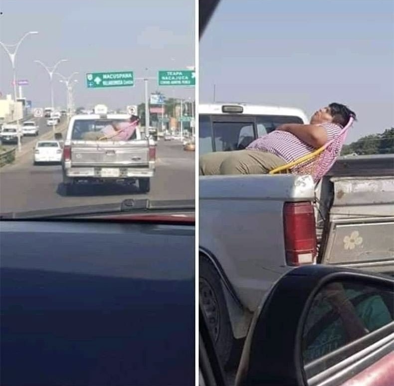 Woman Sleeping in Chair in a Weird Place