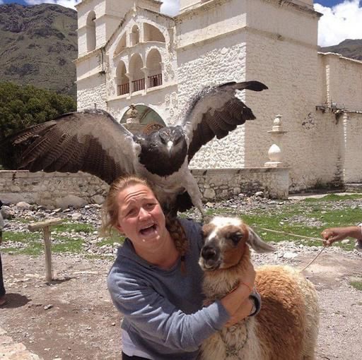 Woman About to Be Attacked by Giant Bird