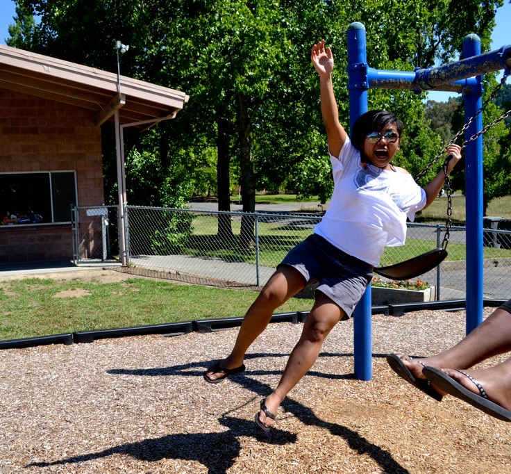 Girl Flies Off Swing