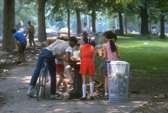 Children at the Park Fountain