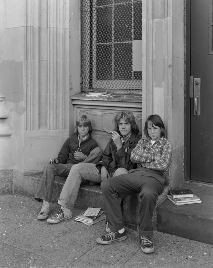 Teenagers Smoking on the Street