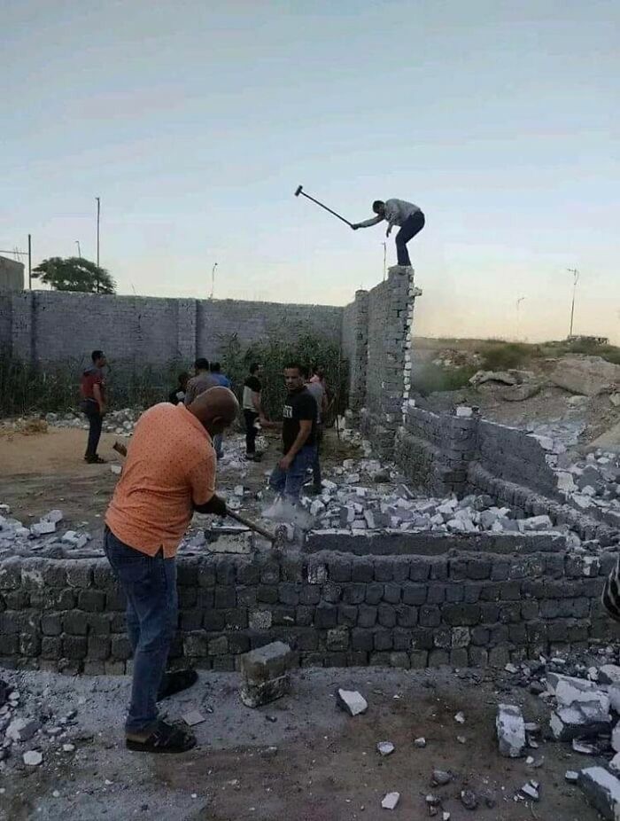 Man Destroys Wall He’s Standing On