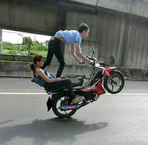 Love on the Edge: Couple Stunt Ride