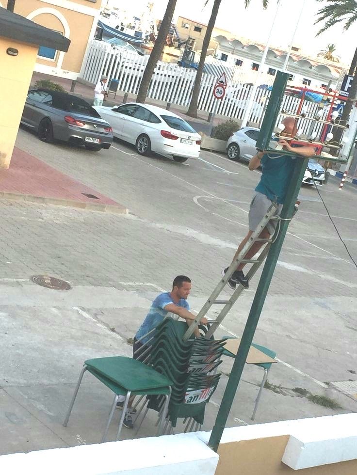 Tower of Chairs + Ladder = Brave Man