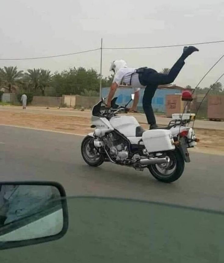Yoga Trick on Motorcycle