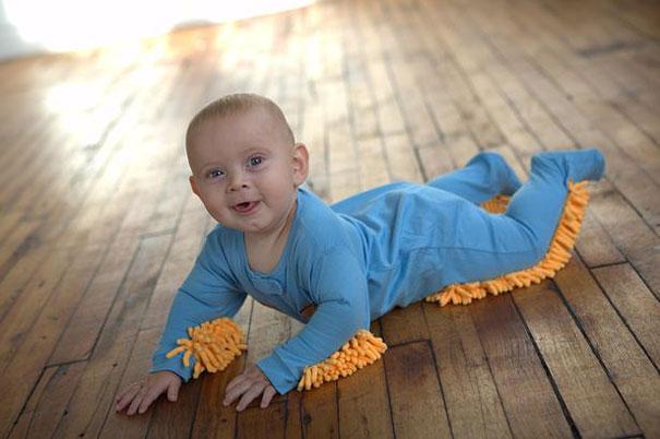 Baby mop suit