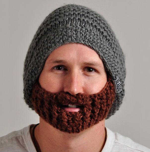 Knitted beard hat