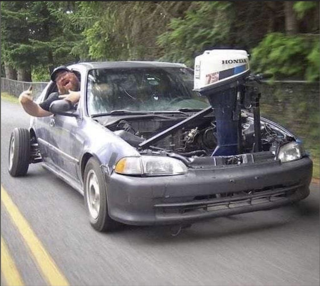 Car with a Boat Motor