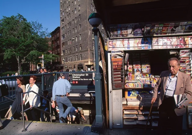 Newsstand and Subway Entrance. New York, 1990s
