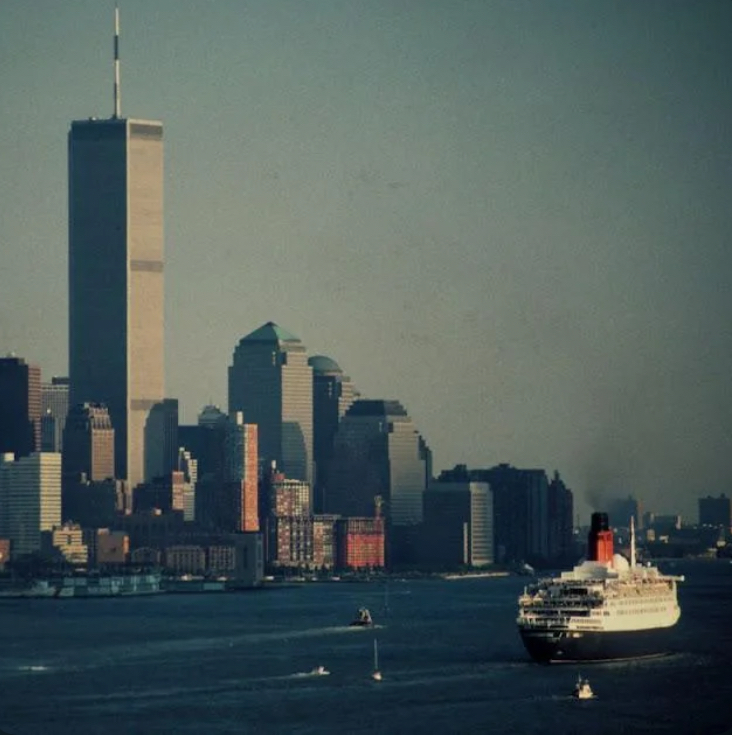 Manhattan River, Boats, and Buildings. 1990s