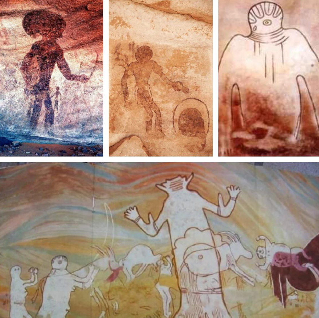 “—4,000-year-old Berber drawings in the desert of Algeria. What is this?”